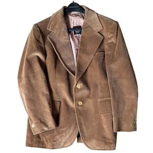 Vintage Tan Corduroy 2 Button Blazer Jacket Mens Sz 40 Europe Craft Old Money